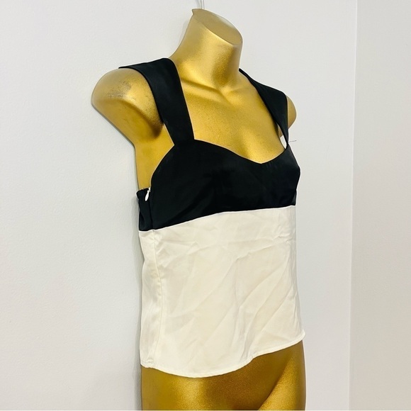 Cider Black & Cream Color Block Tank Top XS | Old Money Minimal Chic Style - Picture 4 of 7